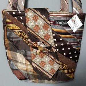 Handcrafted vintage look tie purse!